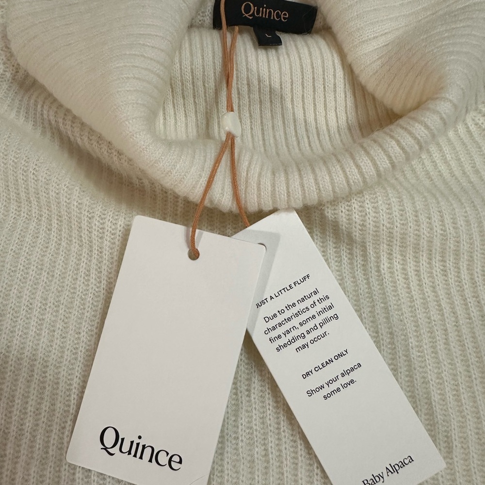 Women’s Quince Baby Alpaca Wool
CREAM Colored Soft Sweater. Size L. NWT - Picture 4 of 5